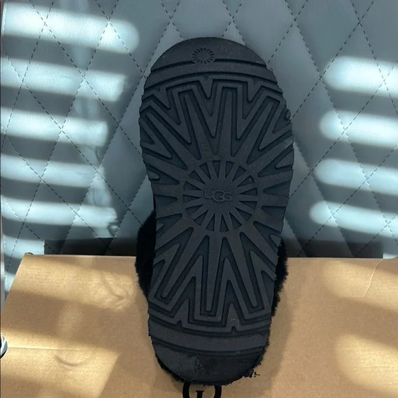 UGG Black Plush Lined Slippers - Picture 9 of 15